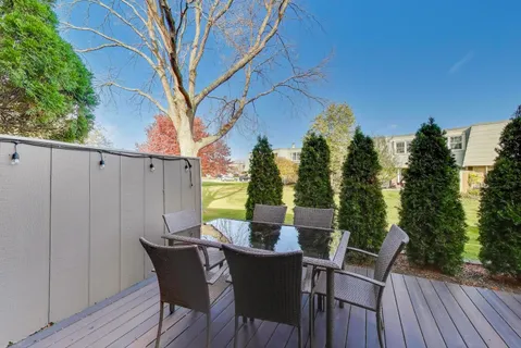 a view of a outdoor seating area with furniture