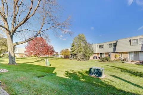 a view of an outdoor space and swimming pool