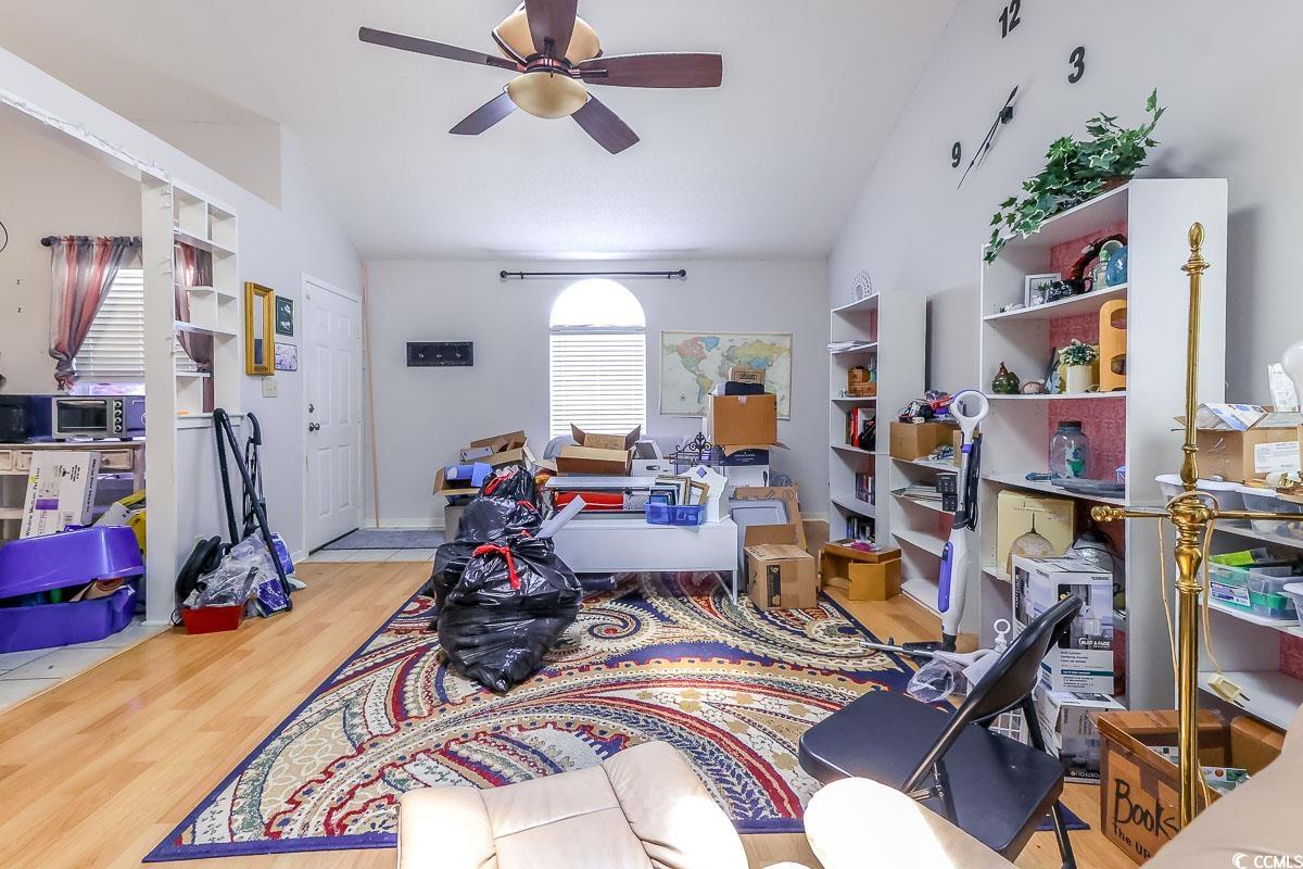 9664 Middleton Court Murrells Inlet, SC 29576 - Photo 3 of 28 Office with a ceiling fan, wood finished floors, a