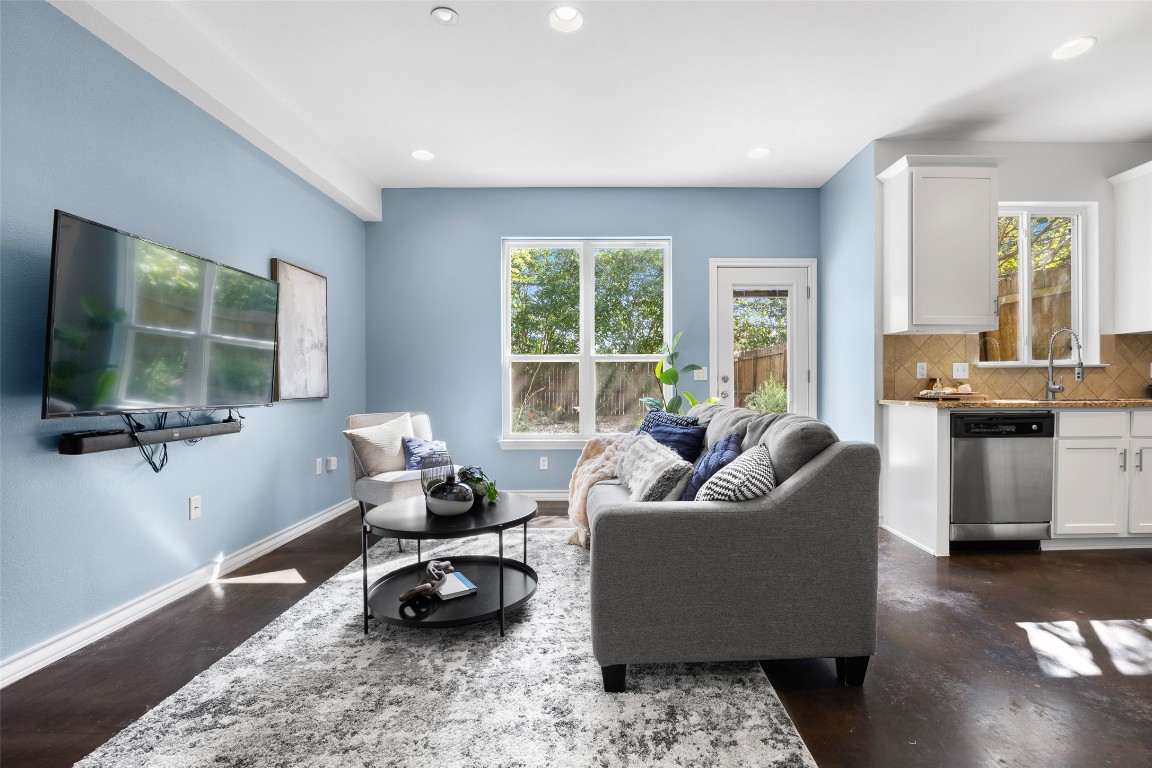 3407 Banton Road, Unit A Austin, TX 78722 - Photo 36 of 39 Living area with recessed lighting and plenty of natural light