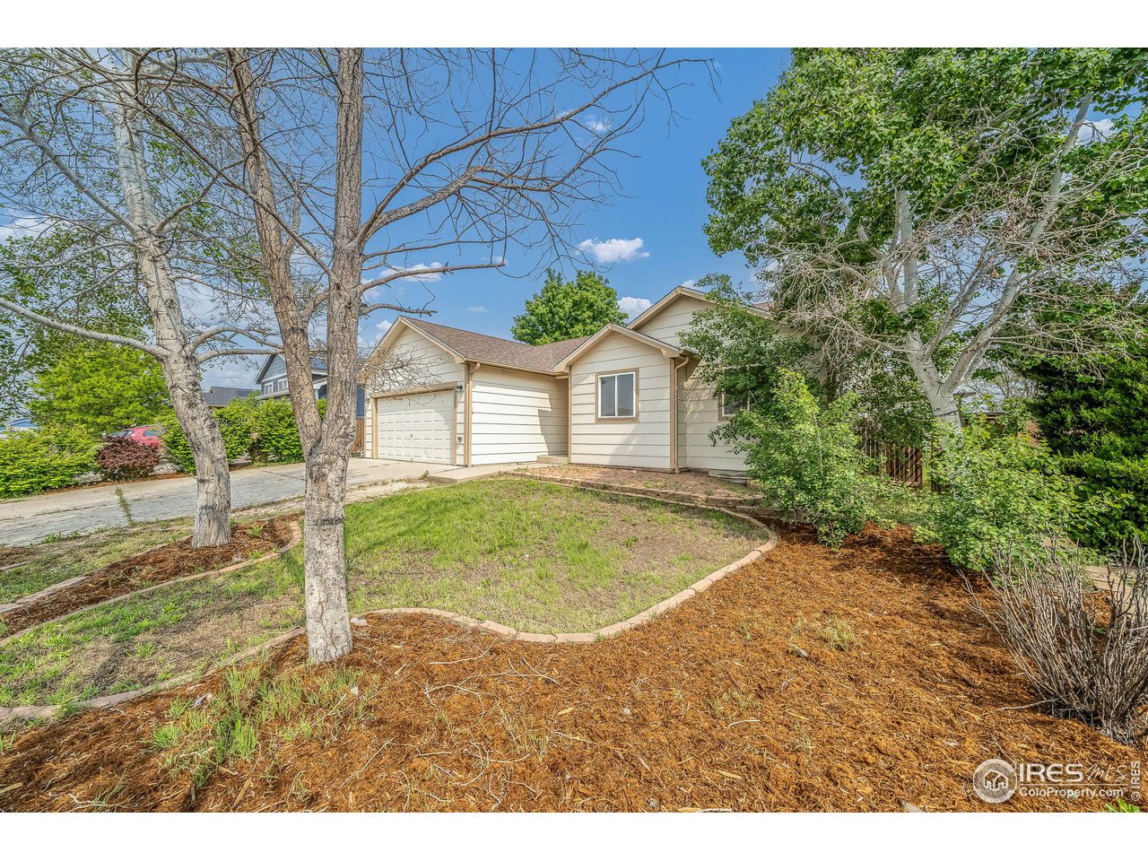 1021 East 25th St Road Greeley, CO 80631 - Photo 2 of 22 a view of a backyard with a garden and trees