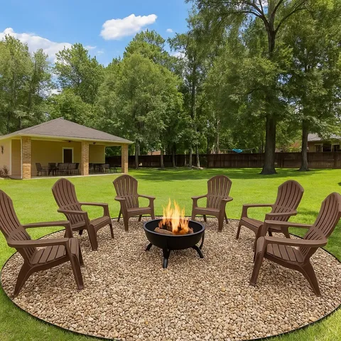 a front view of a house with a big yard