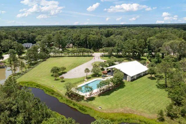 an aerial view of a house