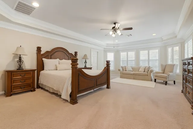 a view of a lake in middle of the town