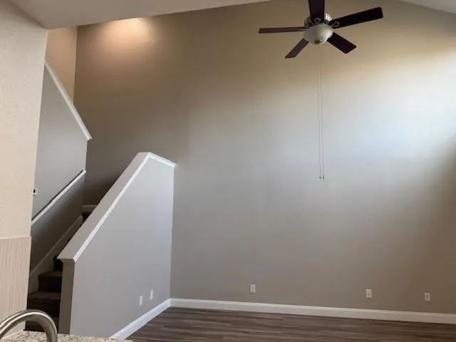 a view of a hallway with closet