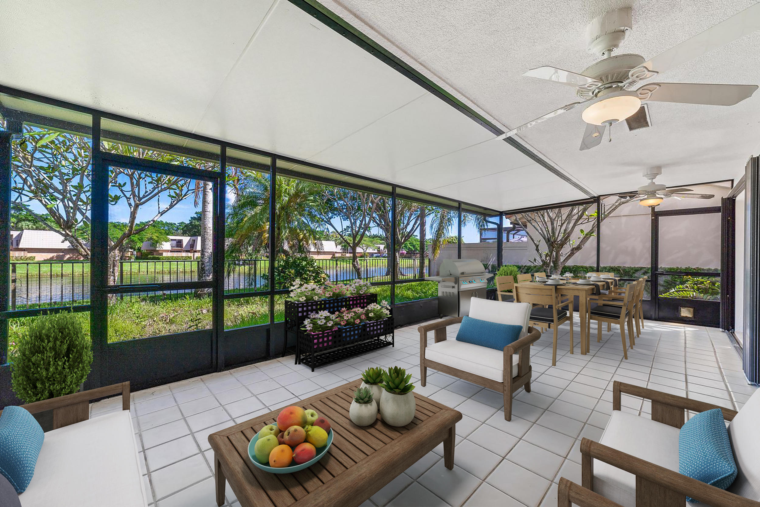 2630 Mohawk Circle West Palm Beach, FL 33409 - Photo 36 of 39 a living room with furniture and a floor to ceiling window