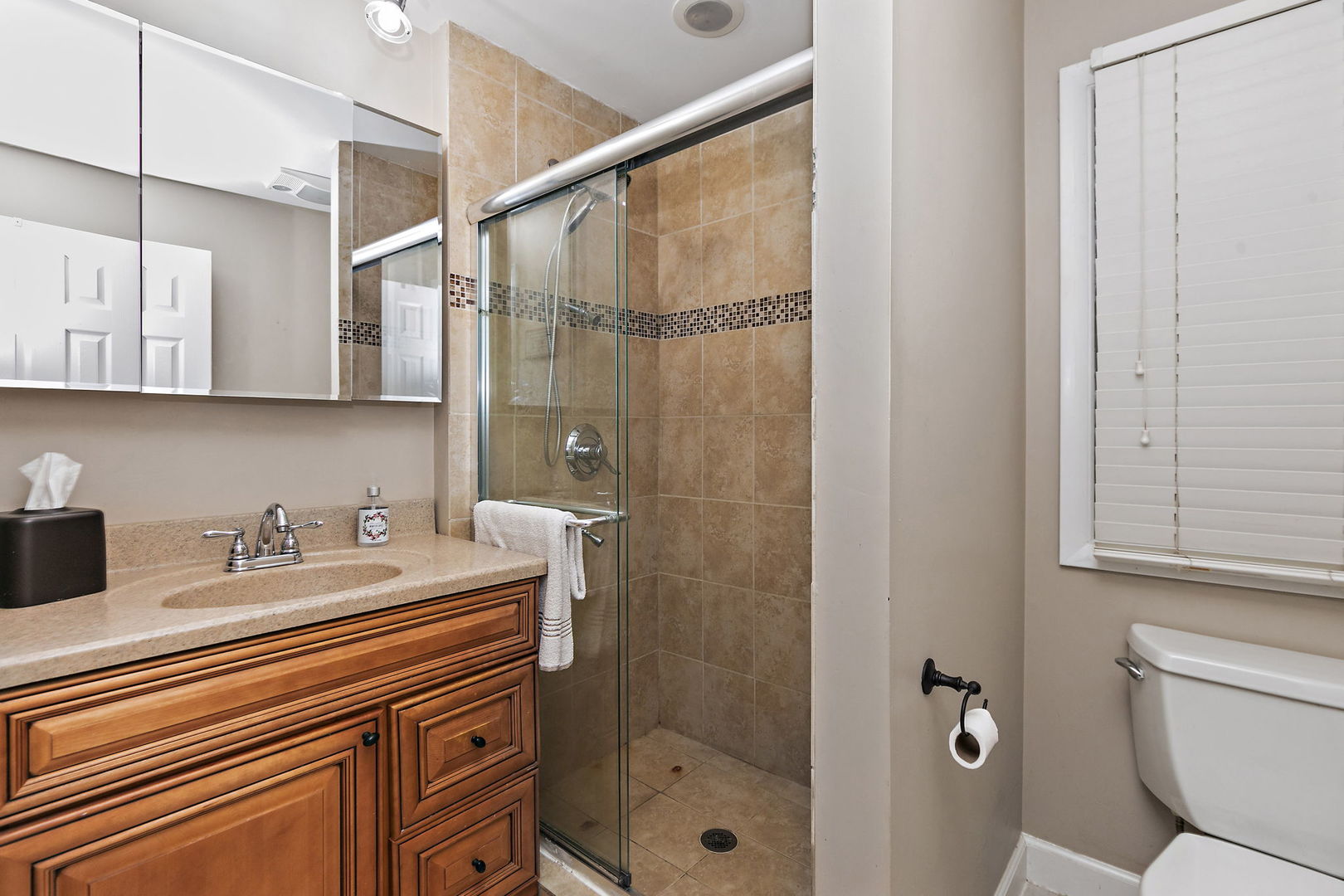 S031 Pearl Road West Chicago, IL 60185 - Photo 12 of 39 a bathroom with a sink a toilet and shower