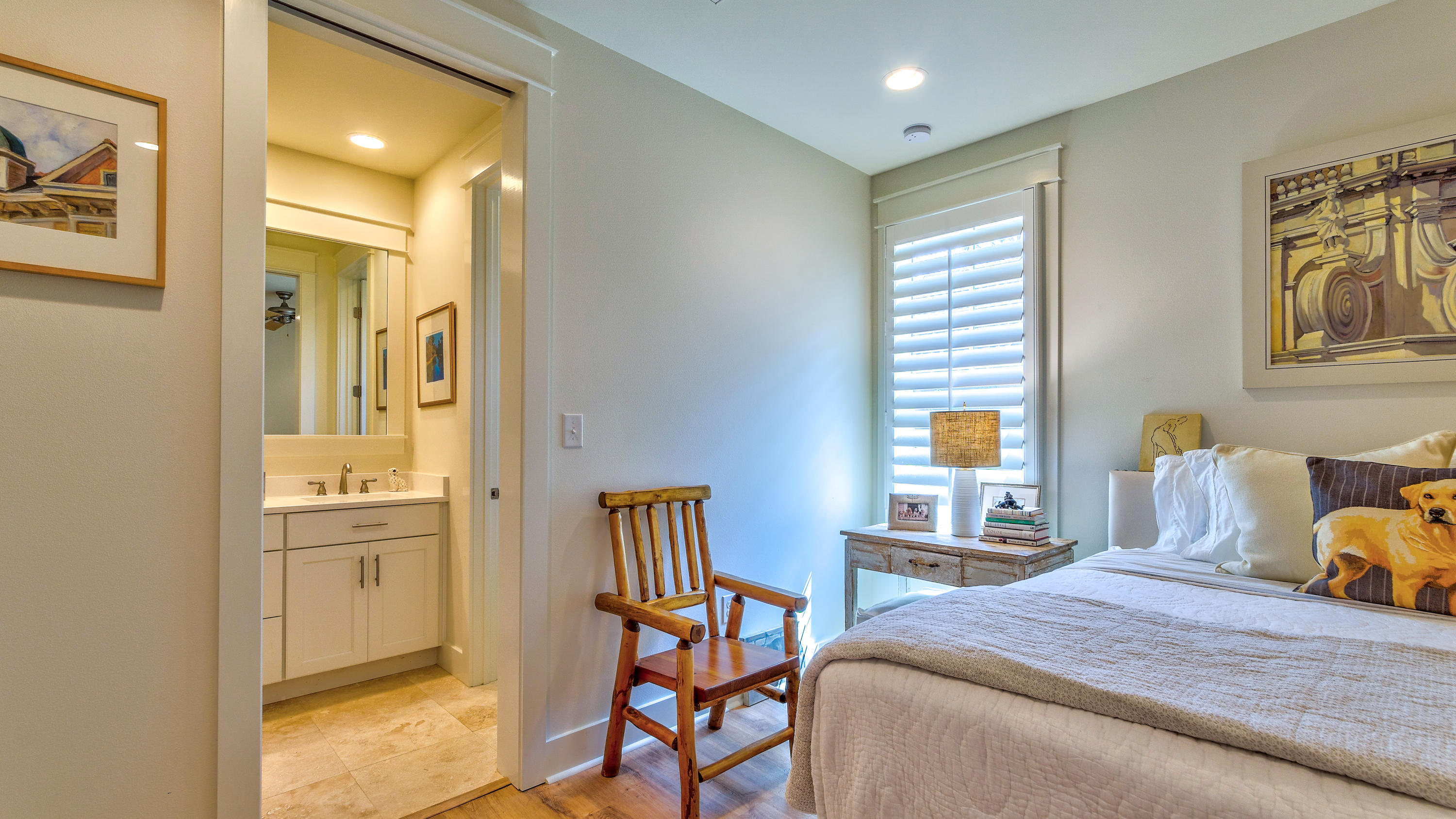 425 Medley Street Watersound, FL 32461 - Photo 14 of 29 a bedroom with a bed and a view of bathroom