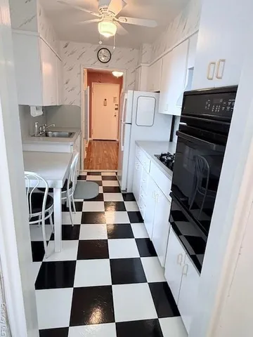 a black and white checkered floor