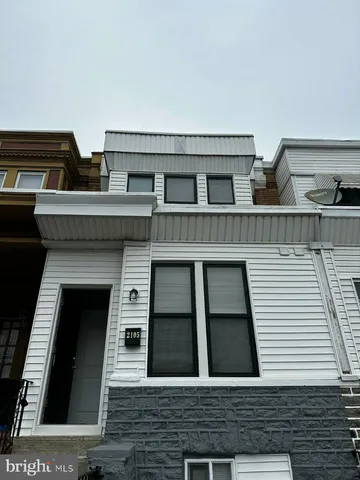 a view of a building with two windows