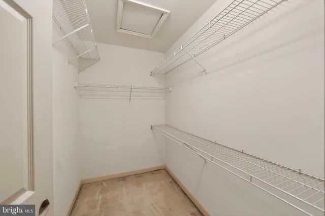 a view of small space with racks on the wall