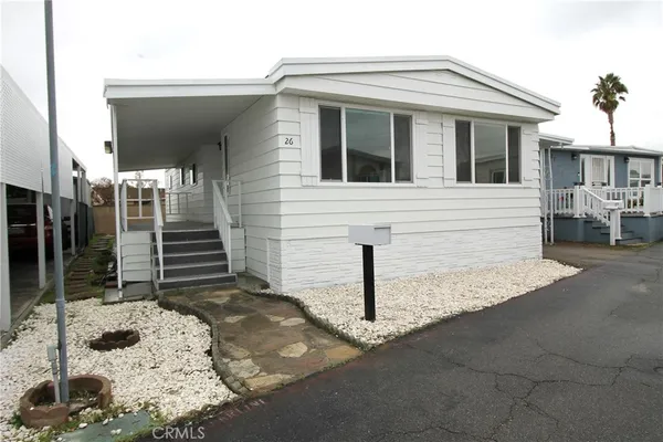 a view of a house with a staircase