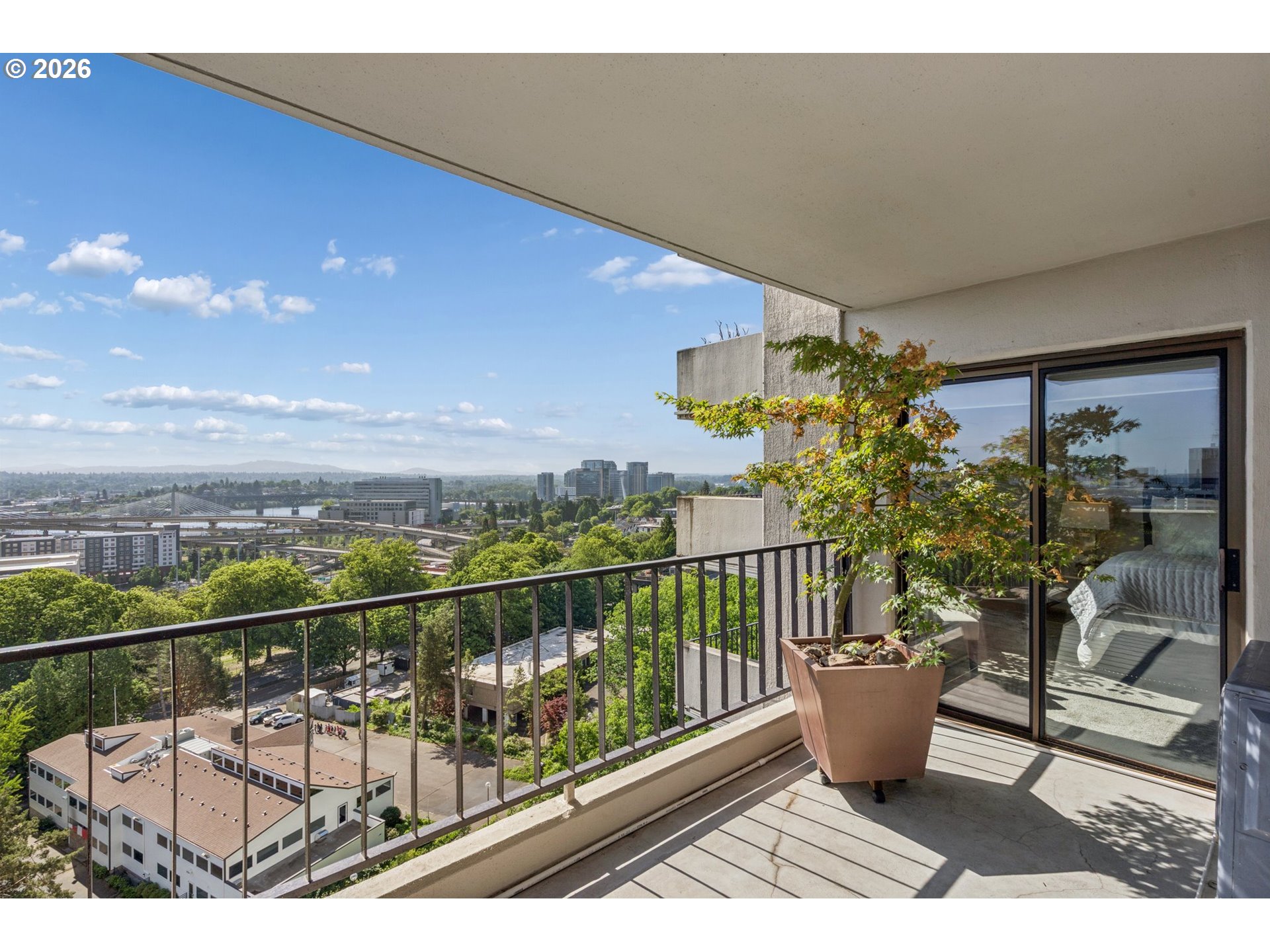 2211 Southwest 1st Avenue, Unit 1402 Portland, OR 97201 - Photo 14 of 48 a view of a balcony with lake view