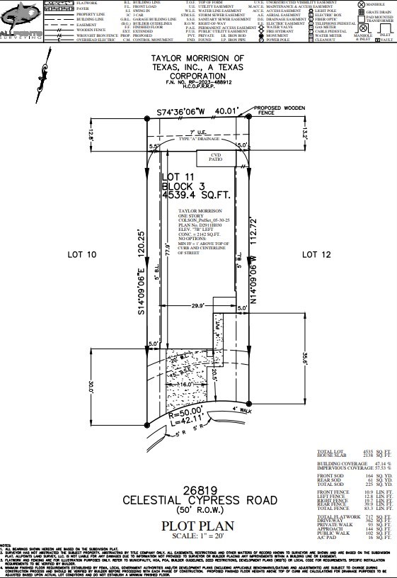 26819 Celestial Cypress Road Hockley, TX 77447 - Photo 26 of 43 26819 Celestial Cypress Plot Plan