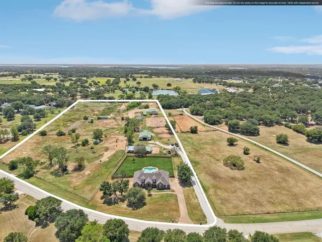 an aerial view of swimming pool