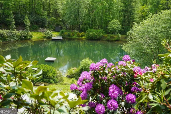 a view of a lake with a house and a lake view