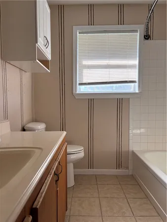 a bathroom with a sink a toilet and vanity