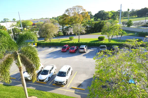 an outdoor space with furniture