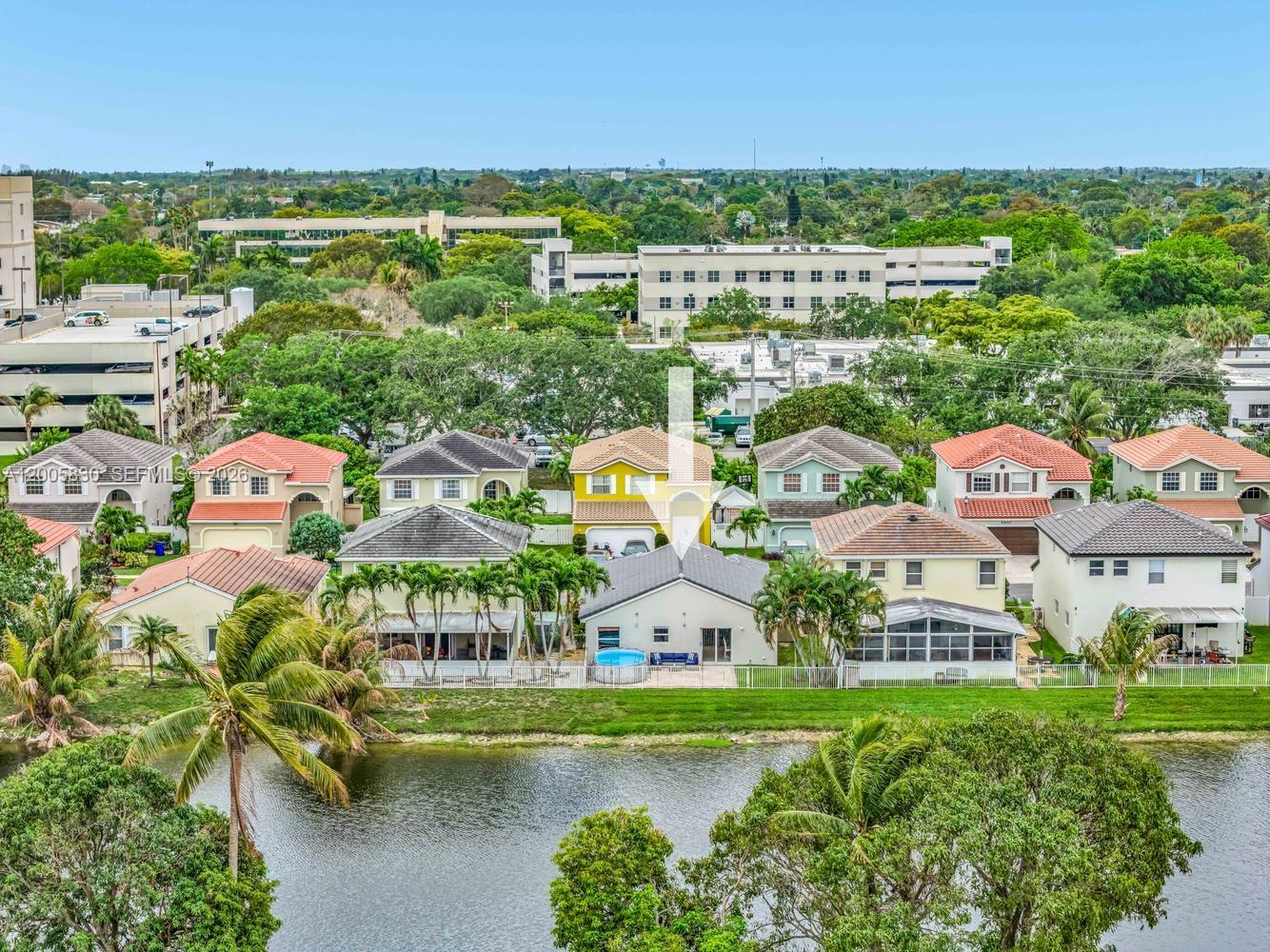 5861 South Sable Circle Margate, FL 33063 - Photo 50 of 56 an aerial view of residential houses with outdoor space and river view