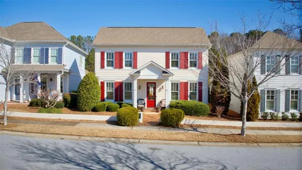 a front view of multiple houses