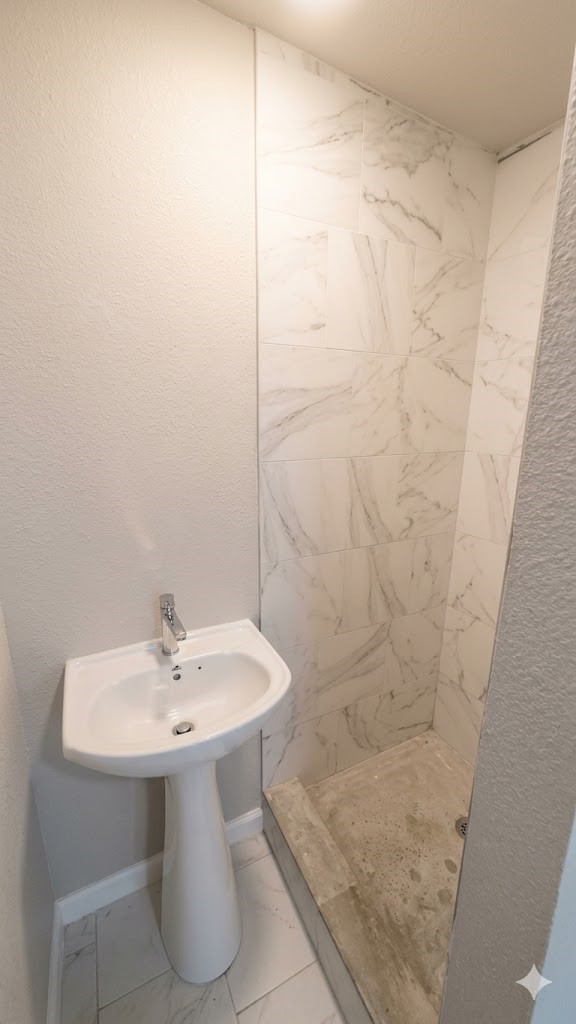 425 Hawthorne Street, Unit 12 Houston, TX 77006 - Photo 2 of 6 a bathroom with a sink a toilet and shower