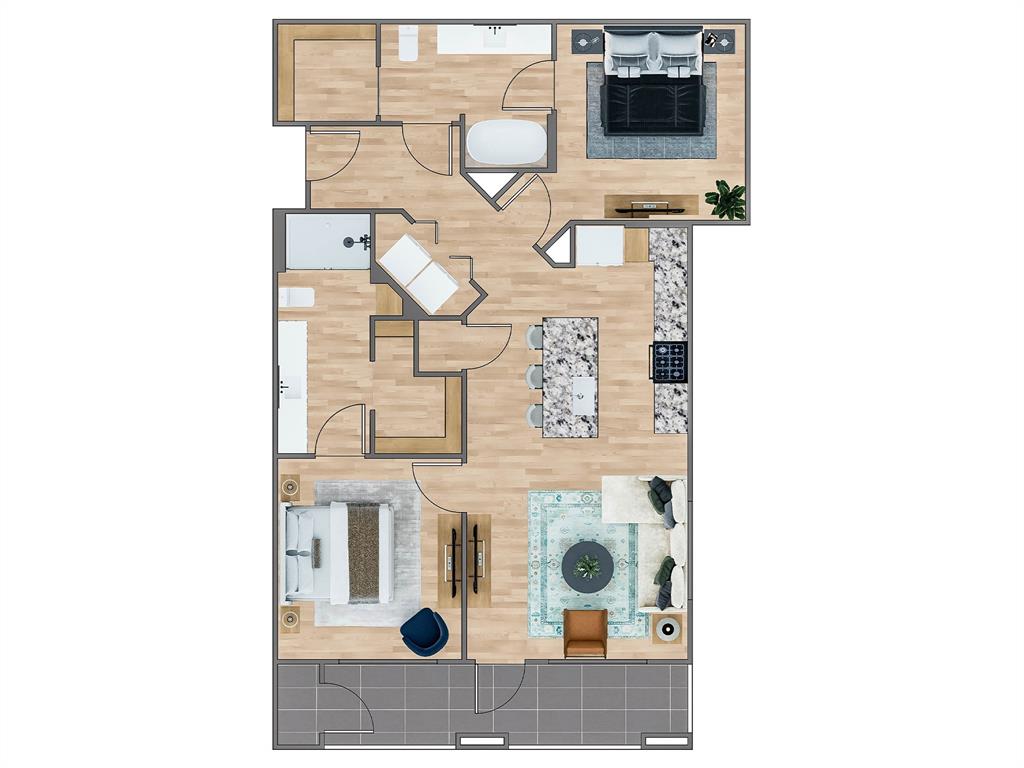 3900 Five Points Drive, Unit 2209 Kaufman, TX 75142 - Photo 3 of 3 a picture of a bench in front of a white wall