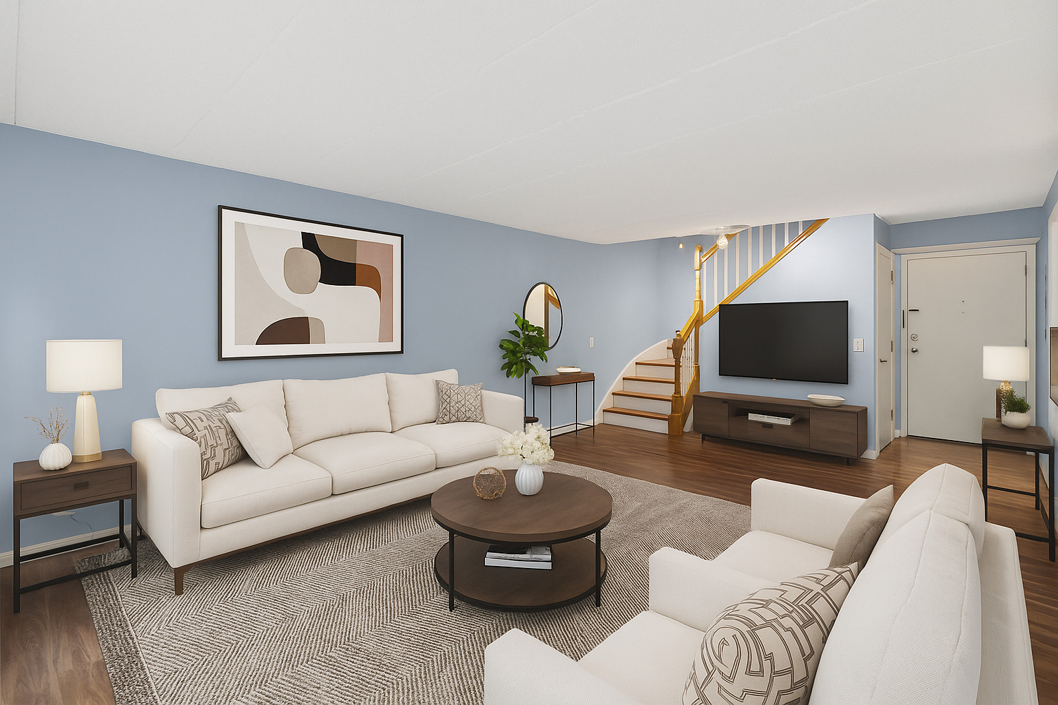 711 West Gordon Terrace, Unit 117 Chicago, IL 60613 - Photo 4 of 20 a living room with furniture and a flat screen tv