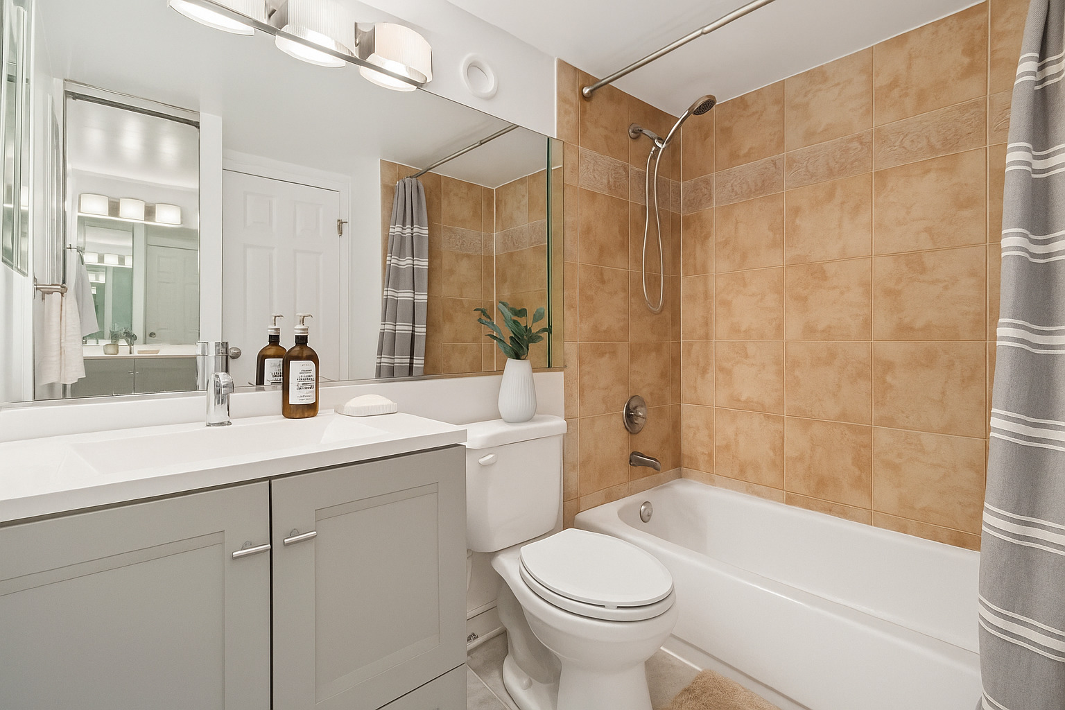 711 West Gordon Terrace, Unit 117 Chicago, IL 60613 - Photo 6 of 20 a bathroom with a sink a toilet and shower