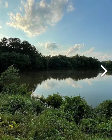 a view of a lake in middle of forest