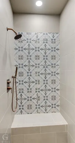 a bathroom with a shower