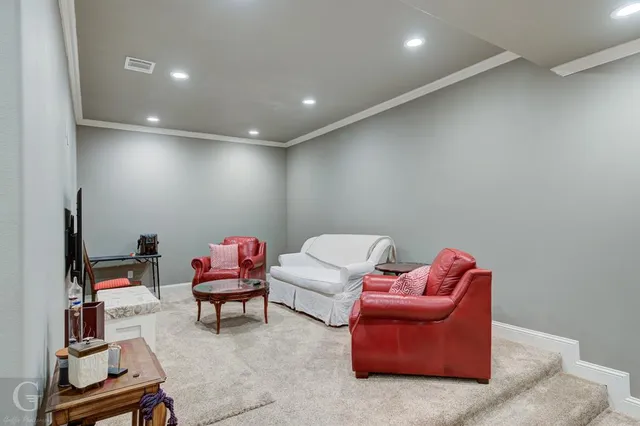a projector room with furniture