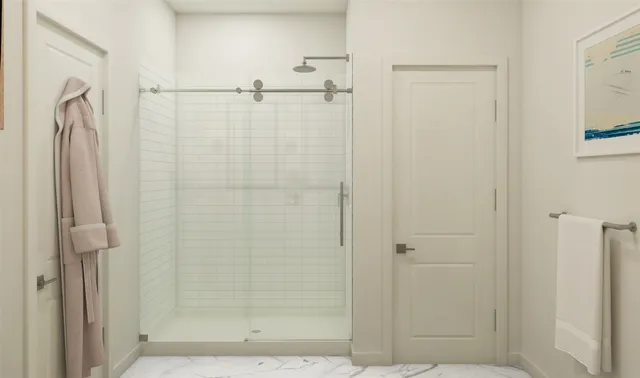a bathroom with a shower