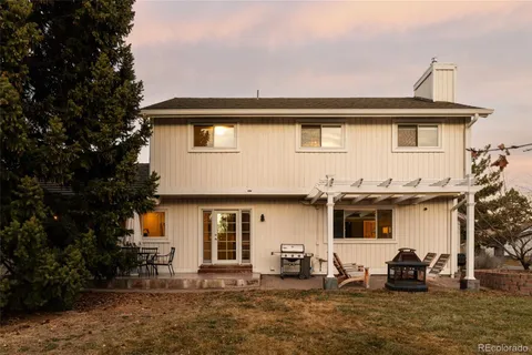 a front view of a house with a patio