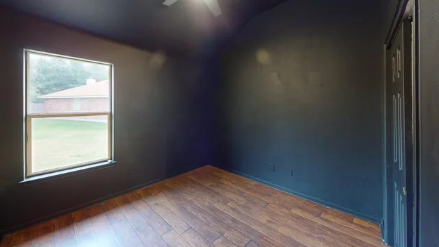 an empty room with a window