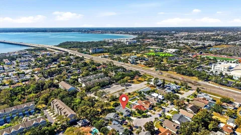 an aerial view of a city