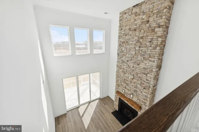 a view of entryway with wooden floor