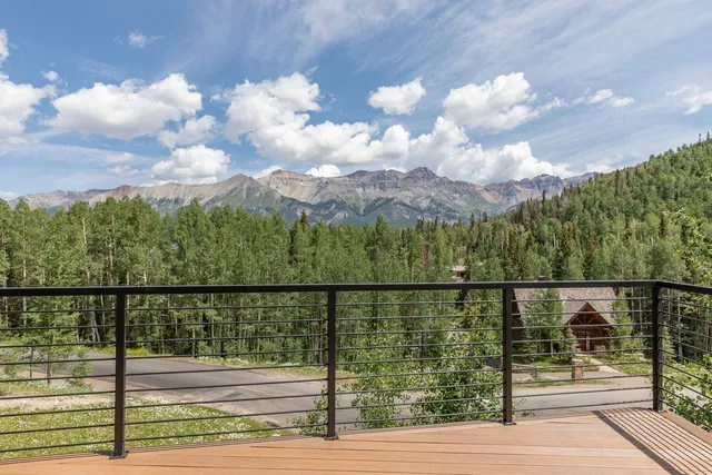 a view of a city from a balcony