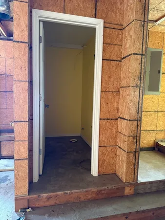 a view of a glass door
