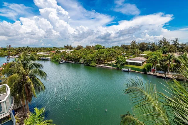 a view of a lake with houses