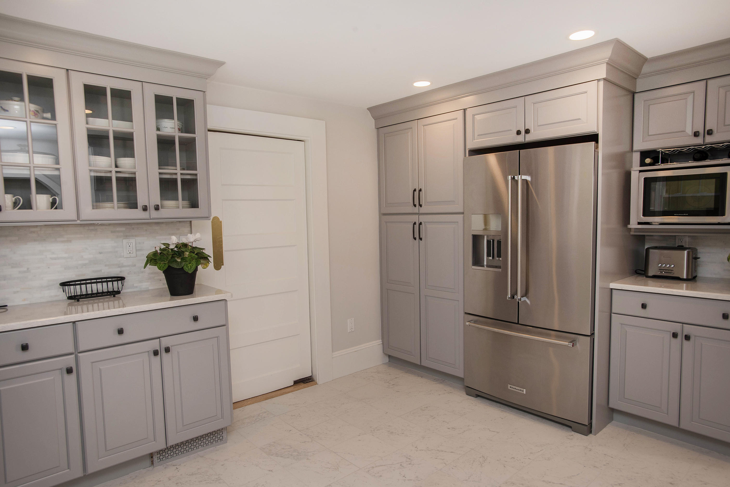 43 Marvin Ridge Road New Canaan, CT 06840 - Photo 15 of 41 a kitchen with stainless steel appliances a refrigerator sink and cabinets
