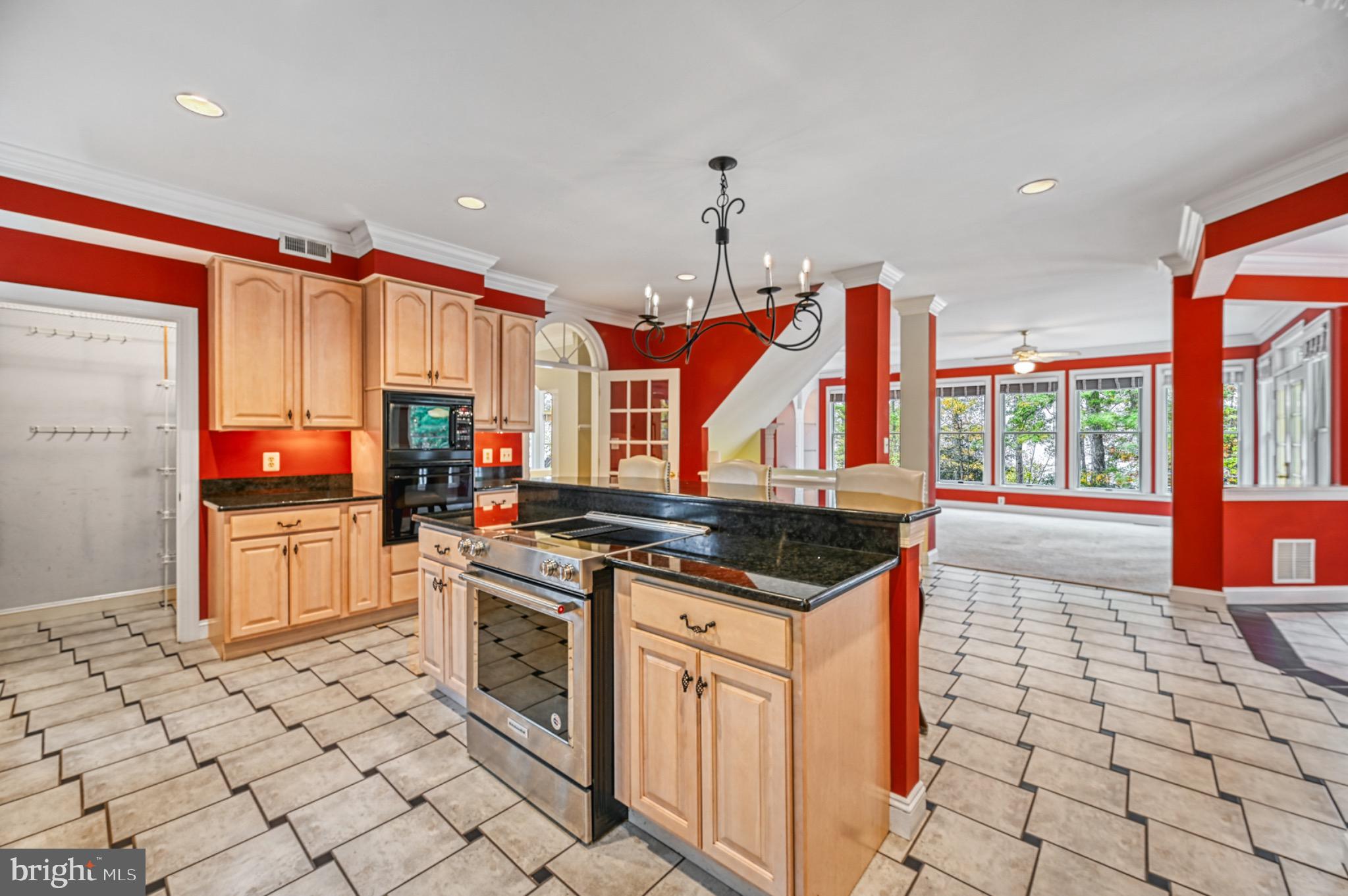 175 Covenant Way Bumpass, VA 23024 - Photo 12 of 140 a kitchen with stainless steel appliances granite countertop a stove a sink and a microwave