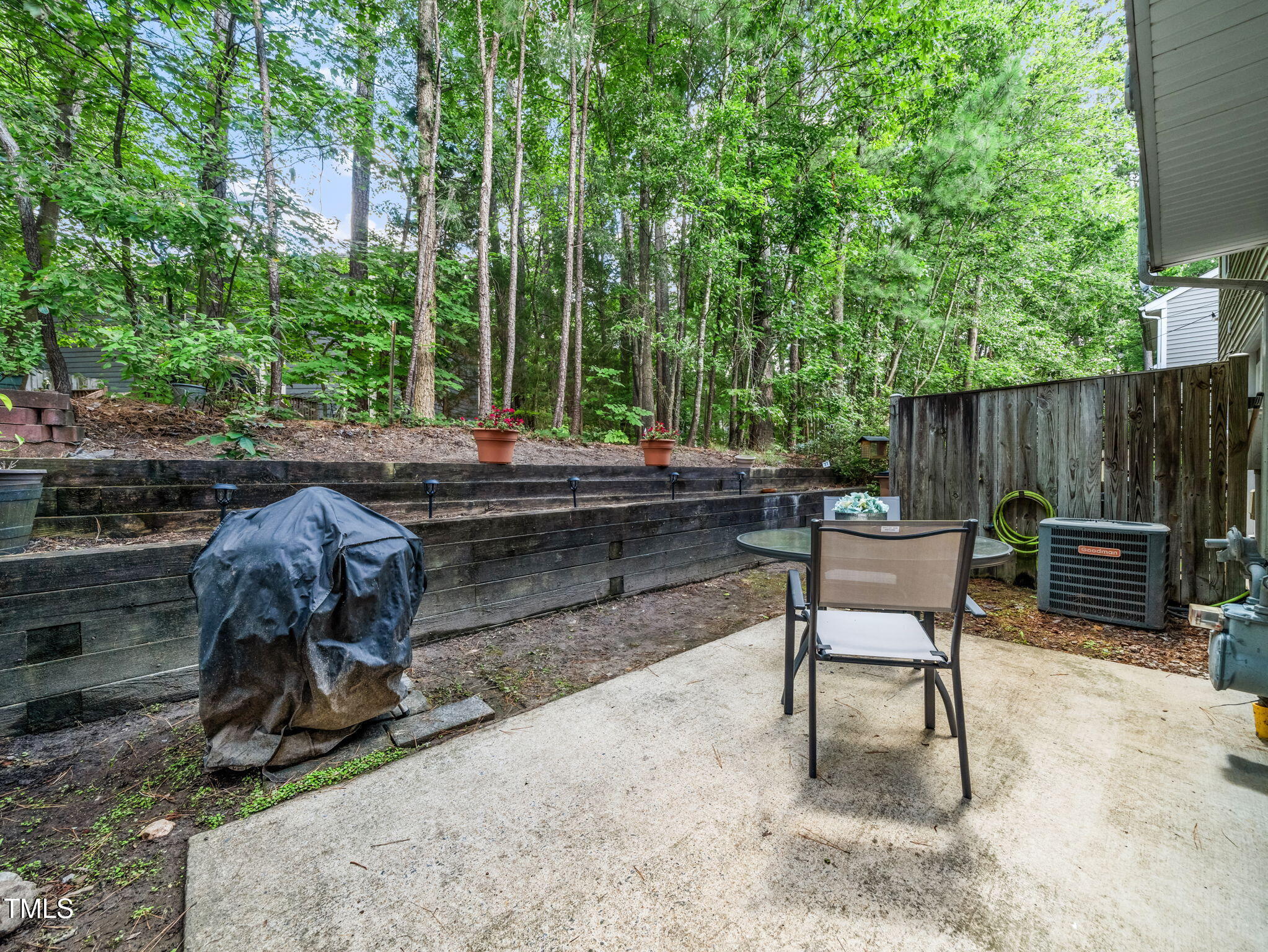 209 Climbing Ivy Court Cary, NC 27511 - Photo 21 of 24 a view of backyard with outdoor seating and green space