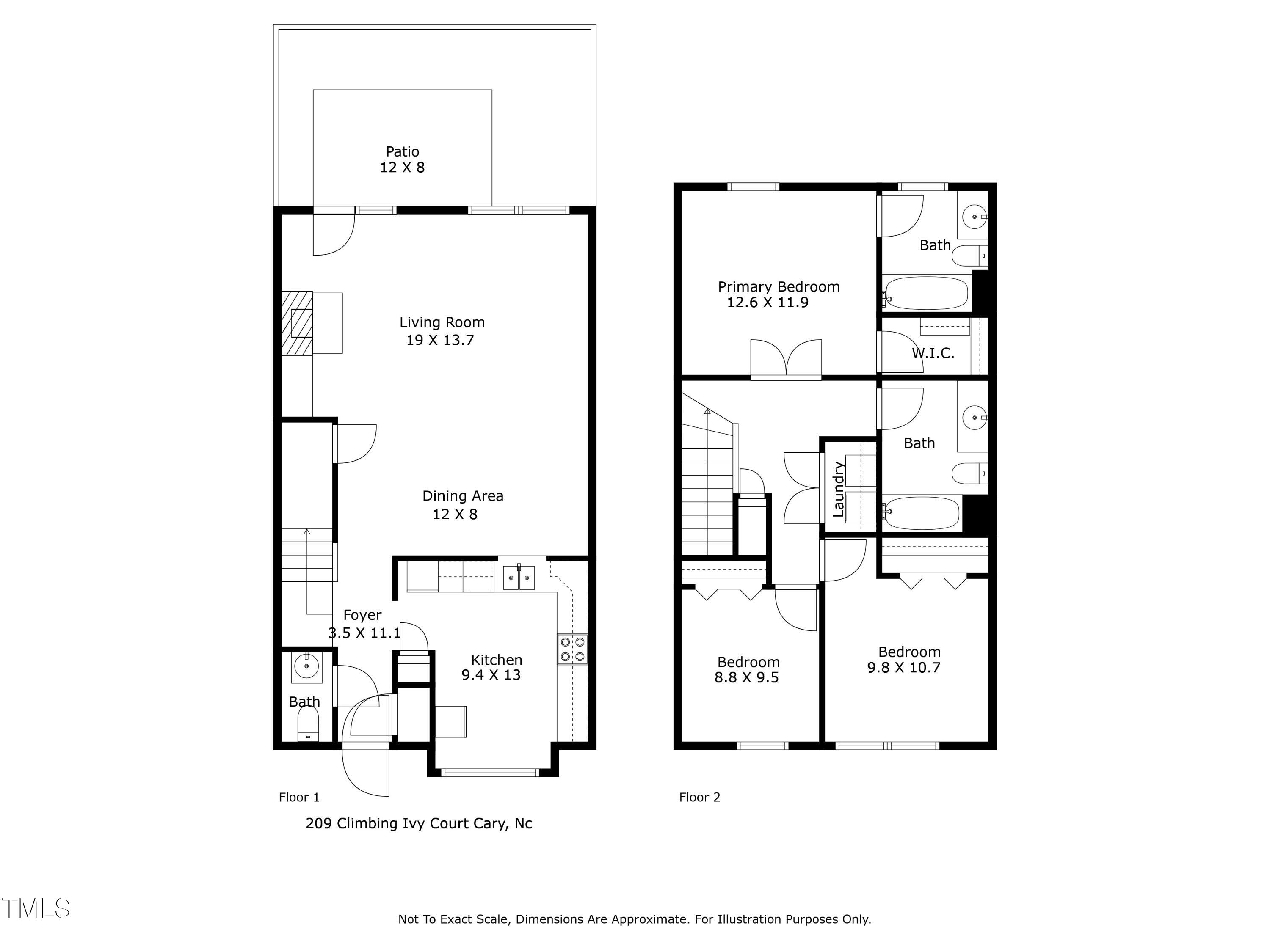 209 Climbing Ivy Court Cary, NC 27511 - Photo 22 of 24 a picture of a floor plan