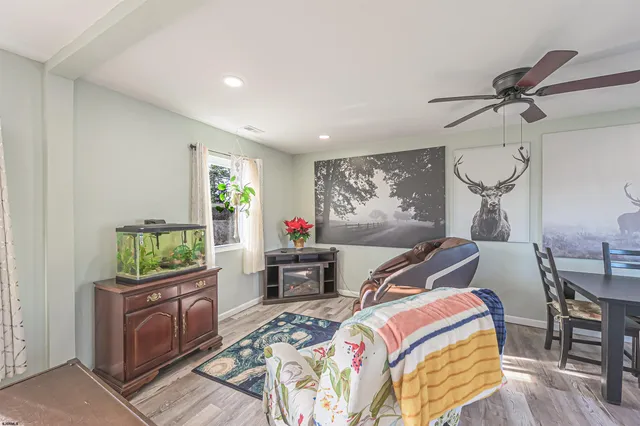 a bedroom with a bed and furniture