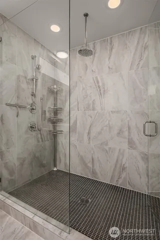 a bathroom with a shower