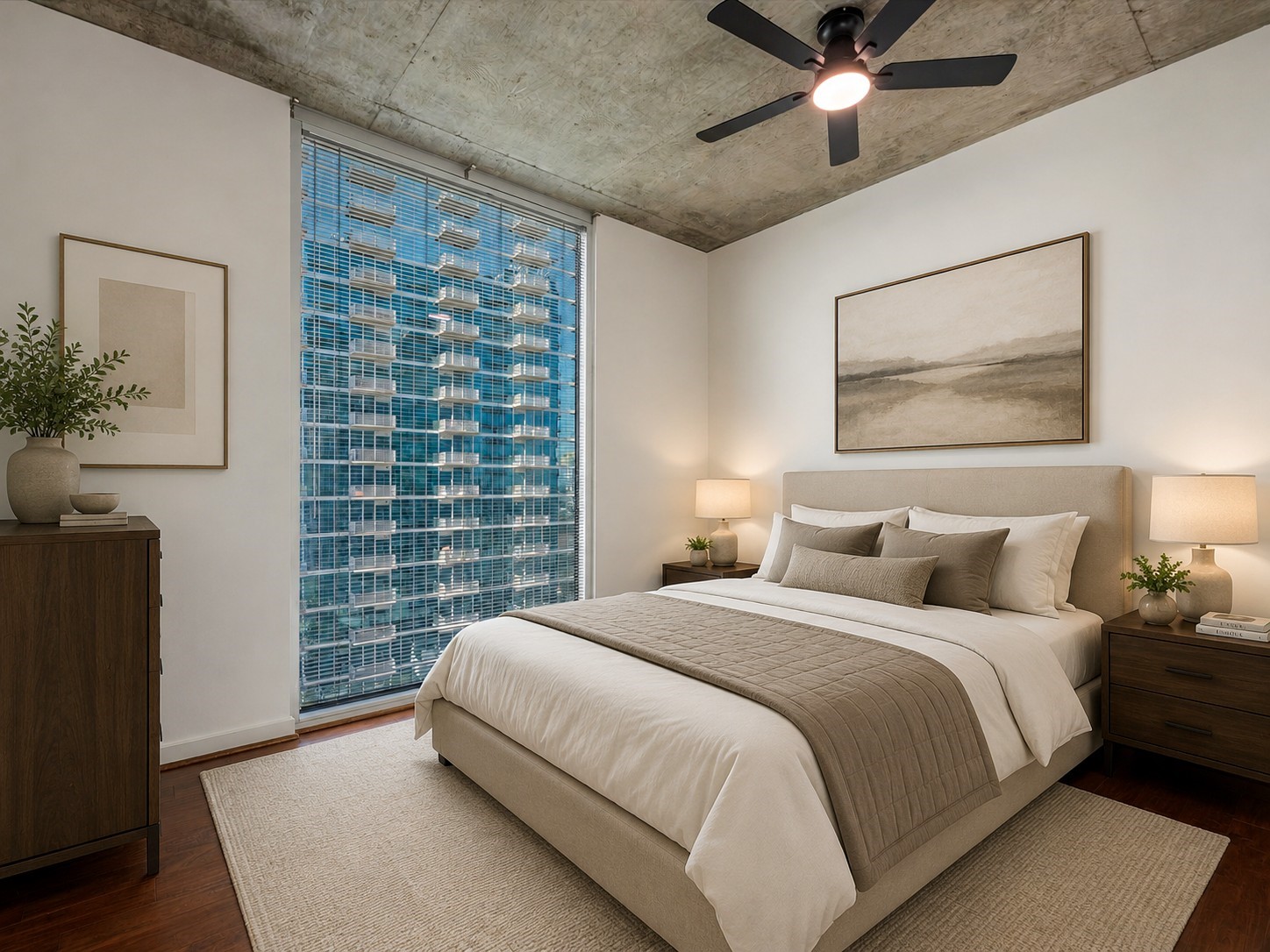 5925 Almeda Road, Unit 11702 Houston, TX 77004 - Photo 19 of 39 a bedroom with a bed and a painting on the wall