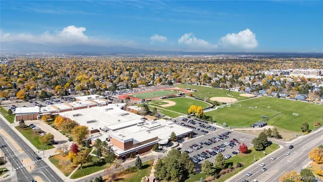 an aerial view of a city