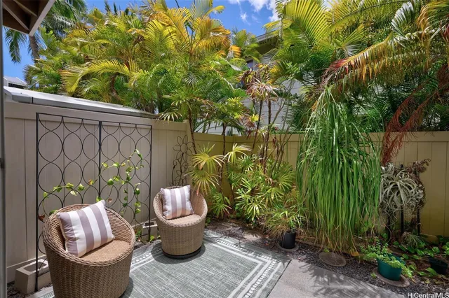 a potted plant sitting in front of a house