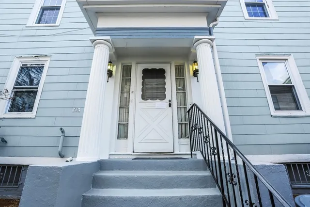 a view of front door and porch