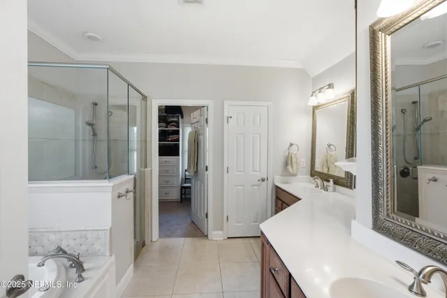 a view of a field with an ocean